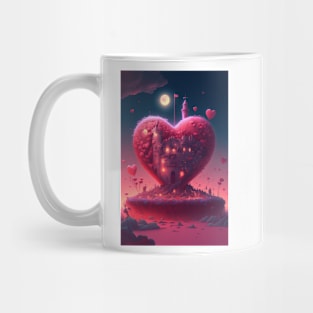 valentine's day Heart of pink Wood Mug